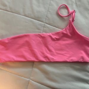 pink one shoulder bikini top